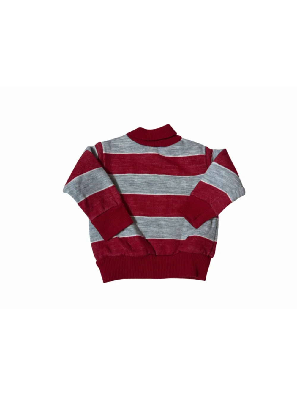 Vintage 80s Carter’s Red Gray Stripe Elephant Sweater Pullover 12M USA Cute